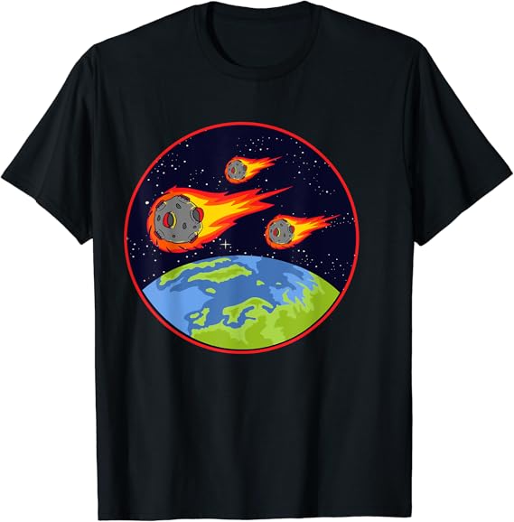 Asteroid Inspired Meteor on Fire Related Space Rock Design TShirt